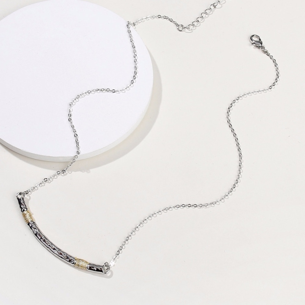 Silver Bar Necklace - Picture 2 of 3